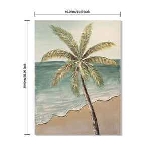 English Elm 24X30 Impasto Tropical Canvas Set of 2 Hand Painted Coastal Beach Wall Art for Living Room W3374P517948