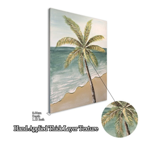 English Elm 24X30 Impasto Tropical Canvas Set of 2 Hand Painted Coastal Beach Wall Art for Living Room W3374P517948