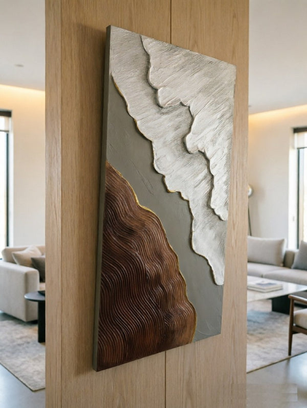 English Elm 20X40 Impasto Abstract Canvas Set of 2 Textured Gold Neutral Wall Art for Living Room W3374P517949