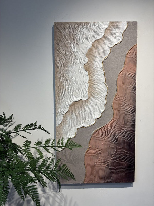 English Elm 20X40 Impasto Abstract Canvas Set of 2 Textured Gold Neutral Wall Art for Living Room W3374P517949