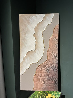 English Elm 20X40 Impasto Abstract Canvas Set of 2 Textured Gold Neutral Wall Art for Living Room W3374P517949