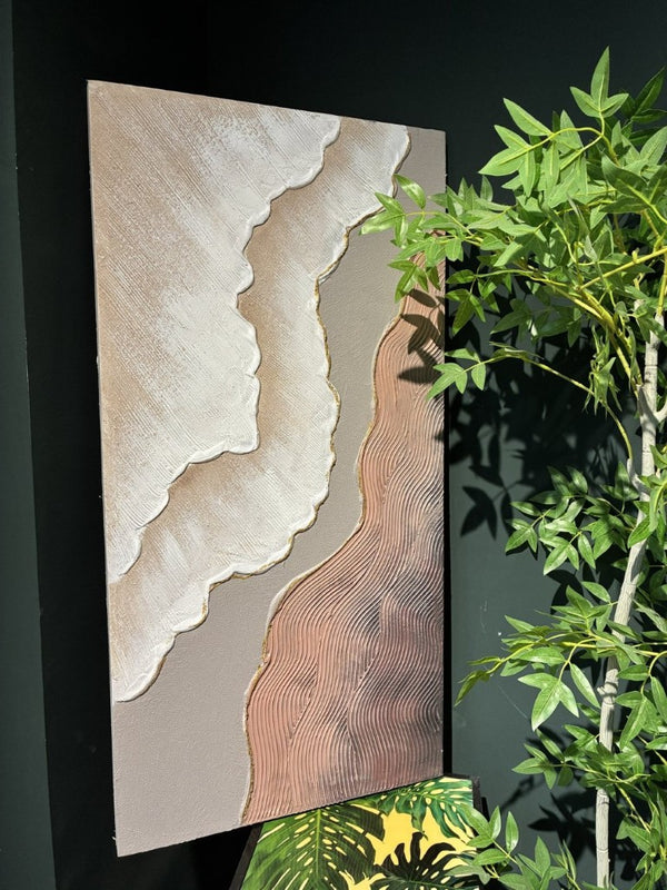 English Elm 20X40 Impasto Abstract Canvas Set of 2 Textured Gold Neutral Wall Art for Living Room W3374P517949