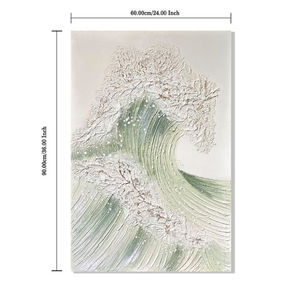 English Elm 24X36 Impasto Ocean Canvas Wall Art Set of 2 Coastal Panels with Gold Fleck Accents W3374P517951