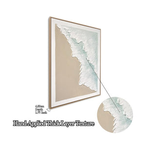 English Elm 24X32 Sculpted Plaster Ocean Wave Canvas Art Set of 2 Coastal Living Room Decor W3374P517952