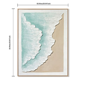 English Elm 24X32 Sculpted Plaster Ocean Wave Canvas Art Set of 2 Coastal Living Room Decor W3374P517952