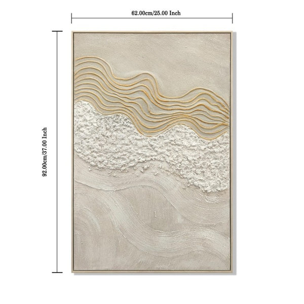 English Elm 24X36 Plaster Relief Diptych Canvas Set with Gold Accents for Modern Living Spaces W3374P517953