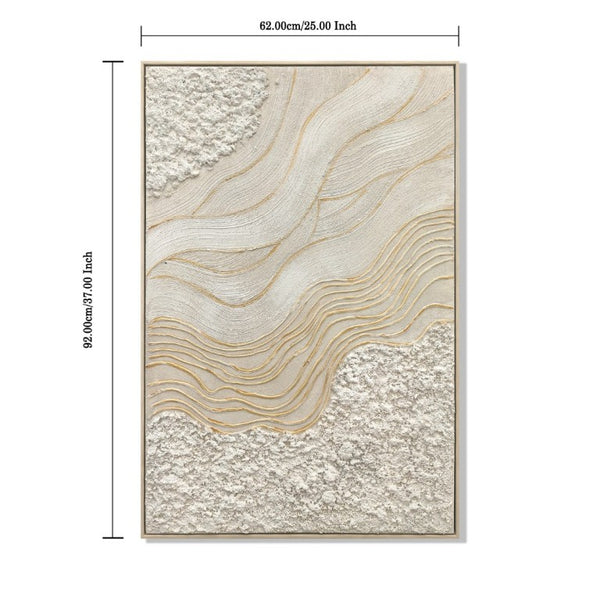 English Elm 24X36 Plaster Relief Diptych Canvas Set with Gold Accents for Modern Living Spaces W3374P517953