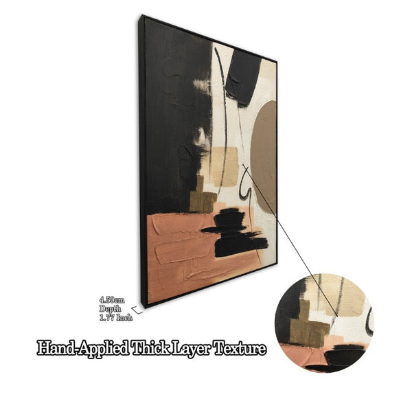 English Elm 24X36 Set of 2 Framed Impasto Abstract Canvas Art Wabi-Sabi Neutral Tones Ready Hang W3374P517954