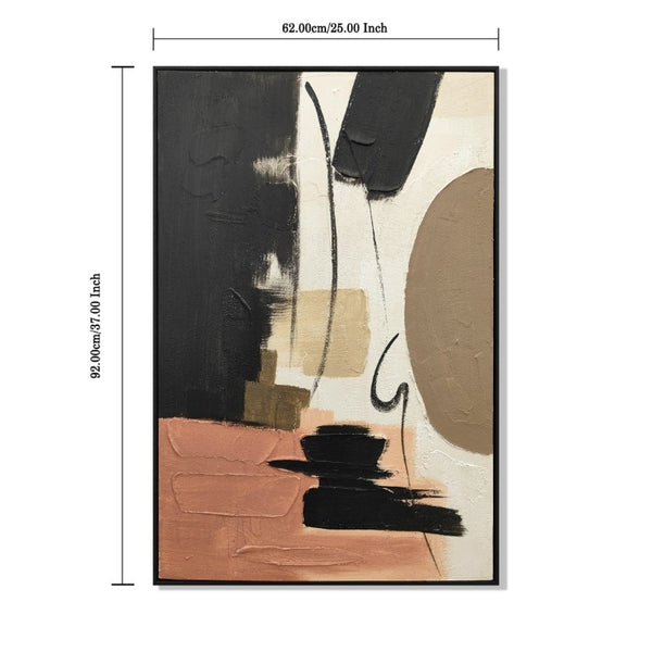 English Elm 24X36 Set of 2 Framed Impasto Abstract Canvas Art Wabi-Sabi Neutral Tones Ready Hang W3374P517954