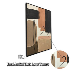 English Elm 24X36 Set of 2 Framed Impasto Abstract Canvas Art Wabi-Sabi Neutral Tones Ready Hang W3374P517954