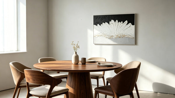English Elm 28x40 Framed Impasto Canvas Art Black White Gold Textured Floral Relief Wall Decor W3374P517957