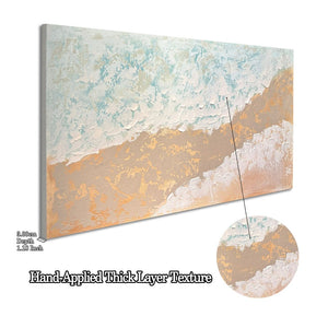 English Elm 24X48 Impasto Ocean Wave Canvas Handcrafted Coastal Art for Living Room Walls W3374P517958
