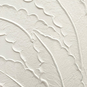 English Elm 24x36 Framed Impasto Leaf Canvas Art Neutral Botanical Wall Decor for Bedroom Living Room White W3374P517963