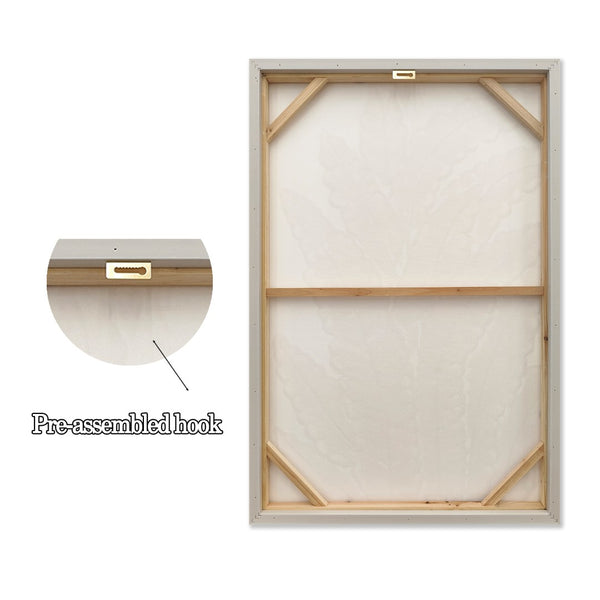 English Elm 24x36 Framed Impasto Leaf Canvas Art Neutral Botanical Wall Decor for Bedroom Living Room White W3374P517963