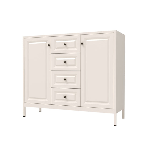 English Elm 40.16'' Steel Sideboard Buffet with 4 Drawers 2 Doors Adjustable Shelves Hallway Storage W3387P487623