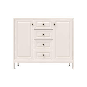 English Elm 40.16'' Steel Sideboard Buffet with 4 Drawers 2 Doors Adjustable Shelves Hallway Storage W3387P487623