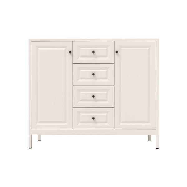 English Elm 40.16'' Steel Sideboard Buffet with 4 Drawers 2 Doors Adjustable Shelves Hallway Storage W3387P487623