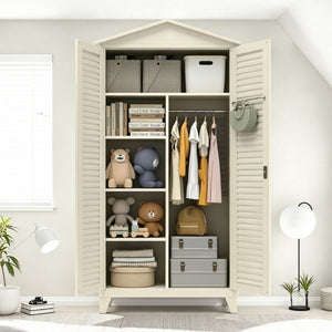 English Elm Spire79.1 Tall Steel Garage Storage Cabinet with Pegboard Shelves and Dual Hanging Rods W3387S00001