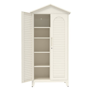 English Elm Spire79.1 Tall Steel Garage Storage Cabinet with Pegboard Shelves and Dual Hanging Rods W3387S00001