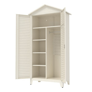 English Elm Spire79.1 Tall Steel Garage Storage Cabinet with Pegboard Shelves and Dual Hanging Rods W3387S00001