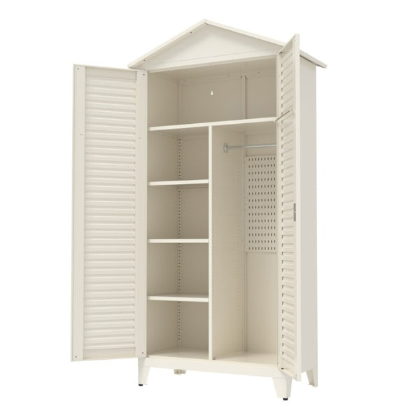English Elm Spire79.1 Tall Steel Garage Storage Cabinet with Pegboard Shelves and Dual Hanging Rods W3387S00001