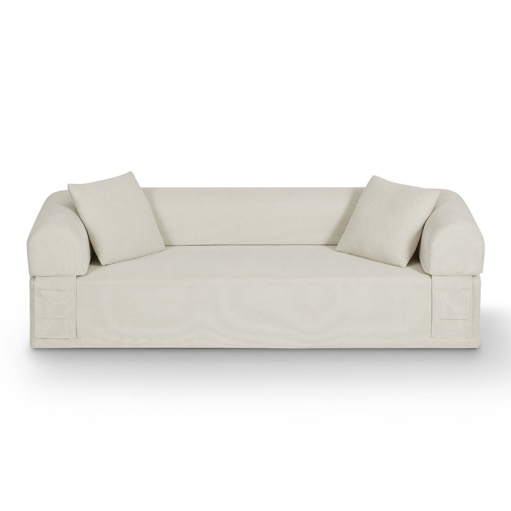 English Elm 3seater Cloud Couch Corduroy Sofa Pillow Soft Boneless Design for Apartment Lounging W3396P483190