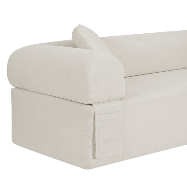 English Elm 3seater Cloud Couch Corduroy Sofa Pillow Soft Boneless Design for Apartment Lounging W3396P483190