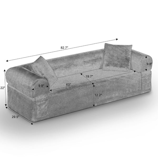 English Elm 3seater Cloud Couch Corduroy Sofa Pillow Soft Boneless Design for Apartment Lounging W3396P483190