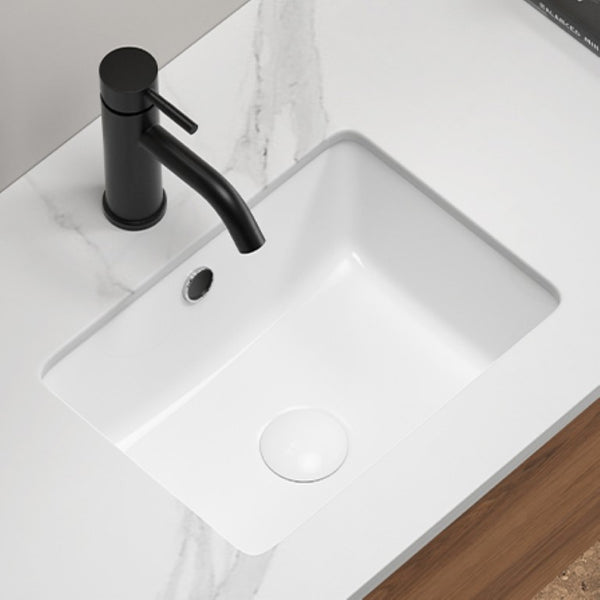 English Elm Undermount Porcelain Ceramic Bathroom Sink Deep Rectangular Basin Glossy White Vanity W3402P326486