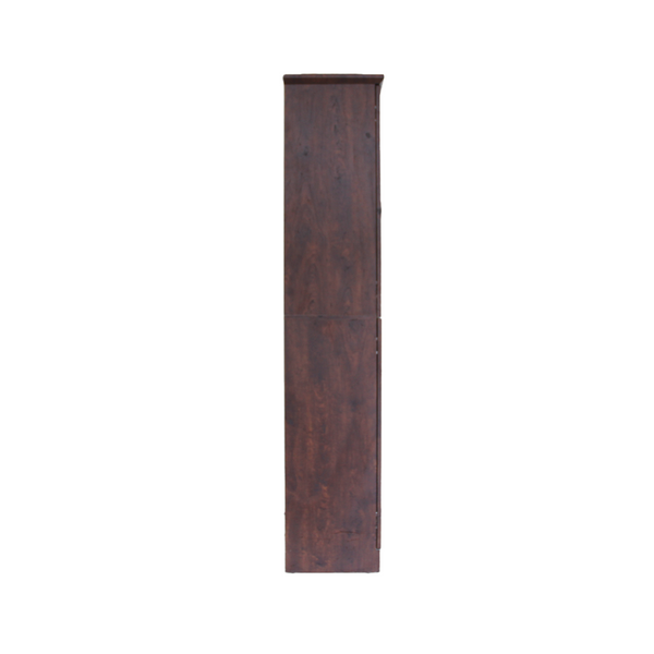 English Elm 68-inch Walnut Shoe Cabinet with Mirror 8 Adjustable Tiers Modern Entryway Storage W3417P329677