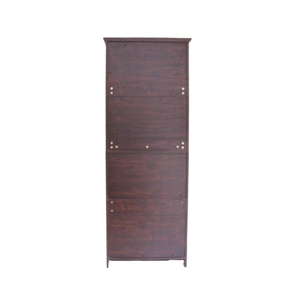 English Elm 68-inch Walnut Shoe Cabinet with Mirror 8 Adjustable Tiers Modern Entryway Storage W3417P329677