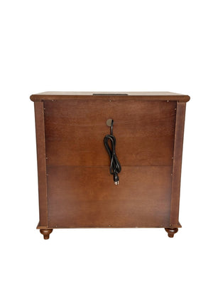 English Elm 28"nightstand Farmhouse Matte Finish Solid Wood Legs Built-in Charging Station Bedroom Bedside Walnut W3417P499356
