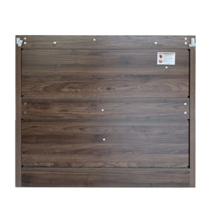 English Elm Walnut Slatted Door Shoe Cabinet with Console Shelf for Foyer or Living Room W3417P524604