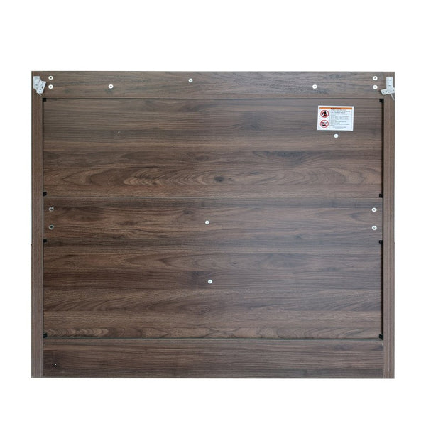 English Elm Walnut Slatted Door Shoe Cabinet with Console Shelf for Foyer or Living Room W3417P524604