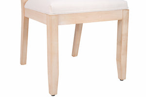 English Elm Farmhouse Rattan Dining Chair Set Solid Wood Legs Woven Cane Back Linen Seat Beige W3426P516824