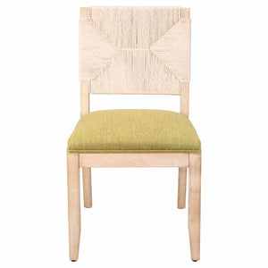 English Elm French Country Solid Wood Dining Chairs Woven Hemp Back Linen Seat Farmhouse Set Olive Green W3426P516835