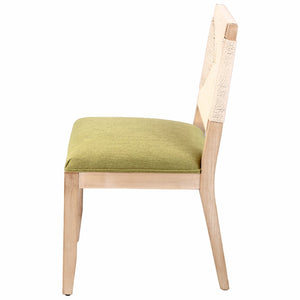 English Elm French Country Solid Wood Dining Chairs Woven Hemp Back Linen Seat Farmhouse Set Olive Green W3426P516835