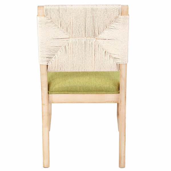English Elm French Country Solid Wood Dining Chairs Woven Hemp Back Linen Seat Farmhouse Set Olive Green W3426P516835