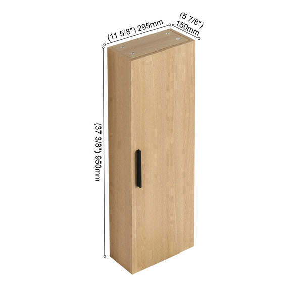 English Elm 24" Freestanding Oak Bathroom Vanity Set with Linen Tower Resin Sink Soft Close W3450S00091