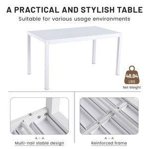 English Elm Summer Striped Polypropylene 5 Piece Dining Set Uv Resistant for Patio or Indoor Use W3450S00125