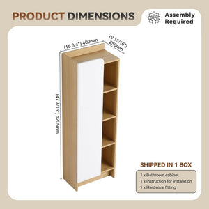 English Elm 24 Inch Light Oak Plywood Bathroom Vanity Set with Ceramic Sink and Swappable Door Panels W3450S00147
