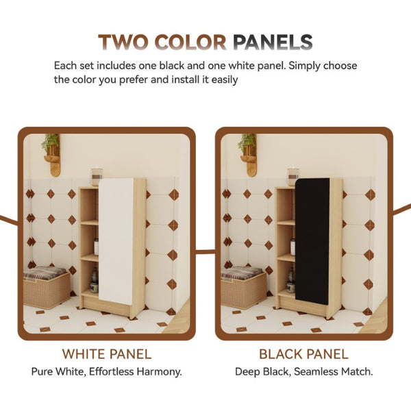 English Elm 24 Inch Light Oak Plywood Bathroom Vanity Set with Ceramic Sink and Swappable Door Panels W3450S00147