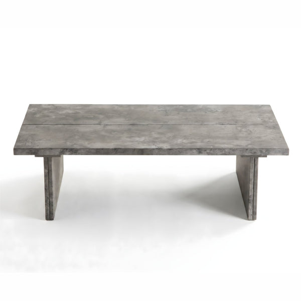 English Elm Modern Faux Micro Cement Rectangular Coffee Table Low Profile Slate Wabi Sabi Living Room W3456P498930