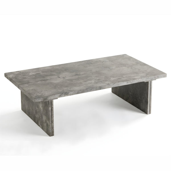 English Elm Modern Faux Micro Cement Rectangular Coffee Table Low Profile Slate Wabi Sabi Living Room W3456P498930