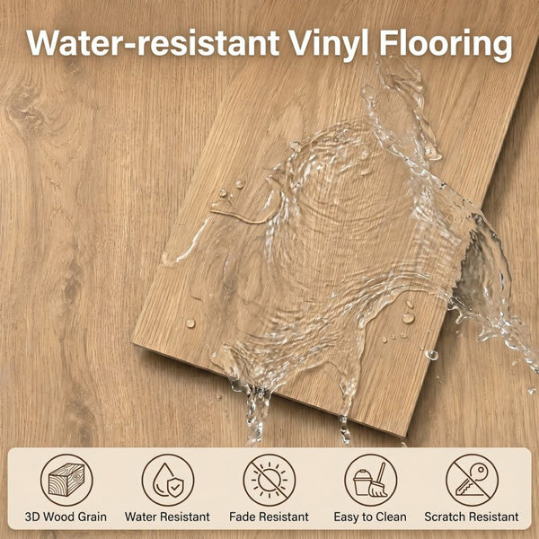 English Elm Peel and Stick Vinyl Plank Flooring Waterproof Wood Look Self Adhesive Diy Floor Tiles Grain Yellow W347P507551