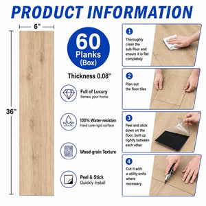 English Elm Peel and Stick Vinyl Plank Flooring Waterproof Wood Look Self Adhesive Diy Floor Tiles Grain Yellow W347P507551