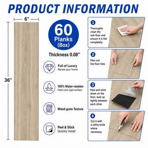 English Elm Peel and Stick Vinyl Plank Flooring Waterproof Wood Look Self Adhesive Diy Floor Tiles Grey Ash W347P507552
