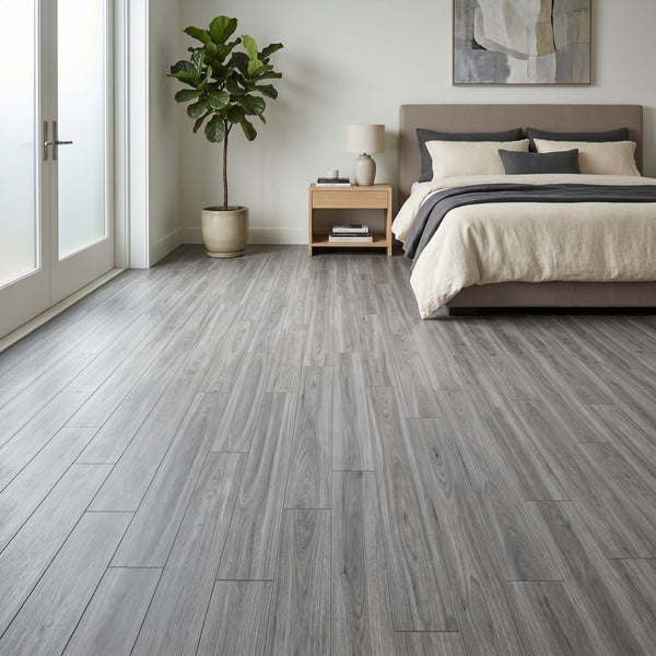 English Elm Peel and Stick Vinyl Plank Flooring Waterproof Wood Look Self Adhesive Diy Floor Tiles Dark Grey W347P507553
