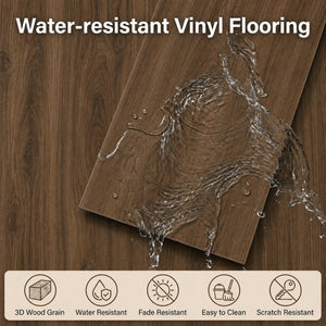 English Elm Peel and Stick Vinyl Plank Flooring Waterproof Wood Look Self Adhesive Diy Floor Tiles Brown W347P507554