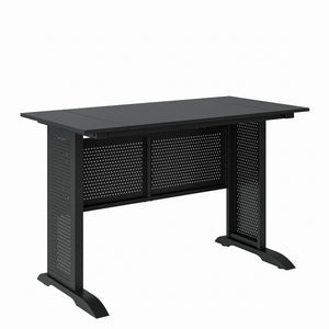 English Elm Computer Desk 47 Inch Rustic Brown Top Steel Frame Modern Home Office Gaming W347P509797